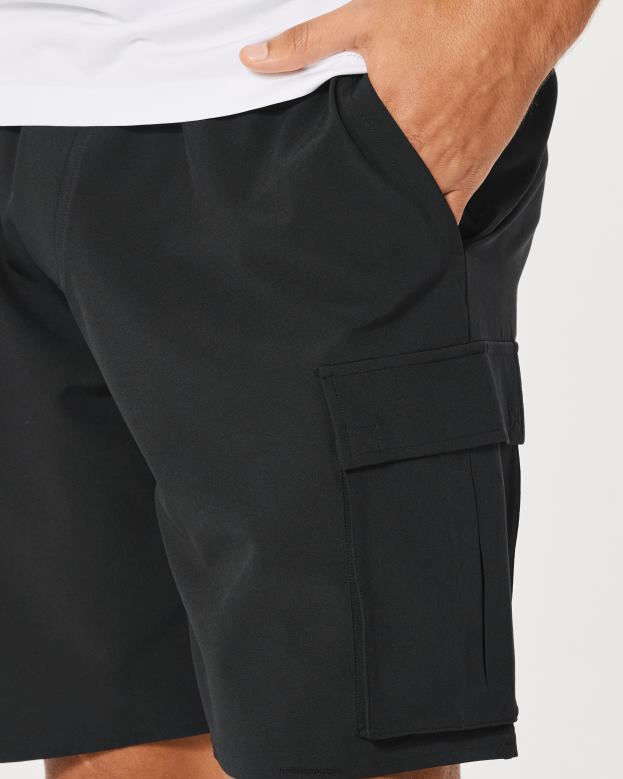 Bottoms Hollister Men Gilly Hicks Active Unlined Cargo Shorts 7\\ 488201349 Black